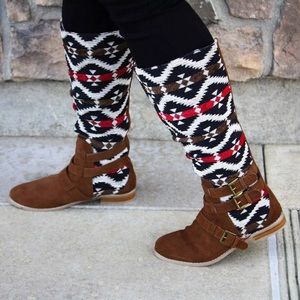 Faryl Robin Tall Leather Southwestern Boots Sz 11